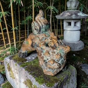 Artisan Ceramic Lion Sculpture in Earthy Tones